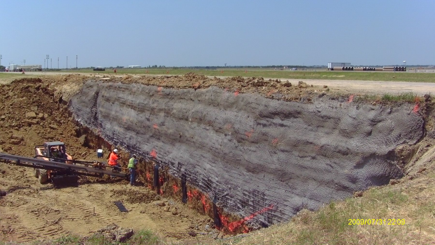 Large excavation support basin
