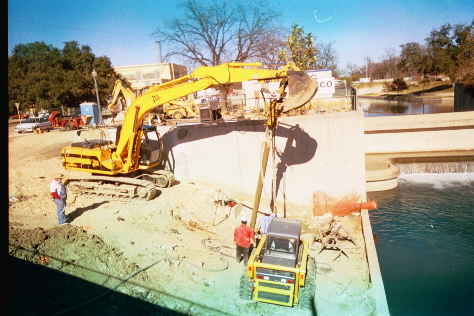 Micropile installation, San Antonio River.
