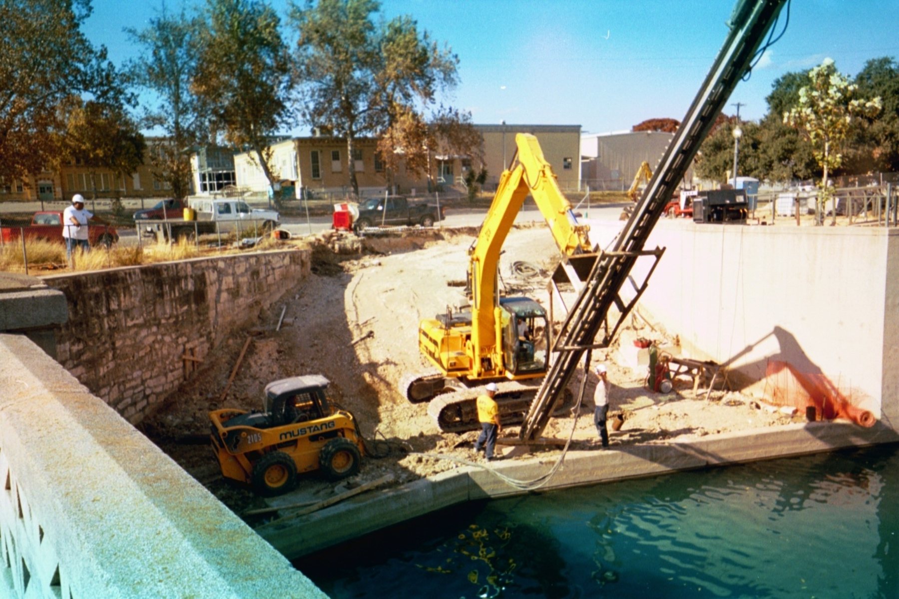 Micropile installation, San Antonio River.