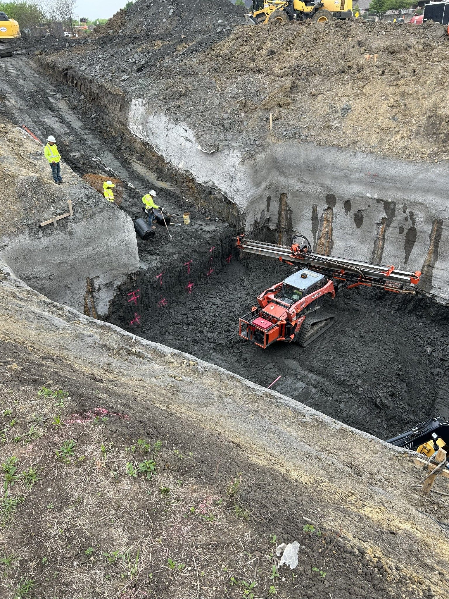 Soil nail drilling operations