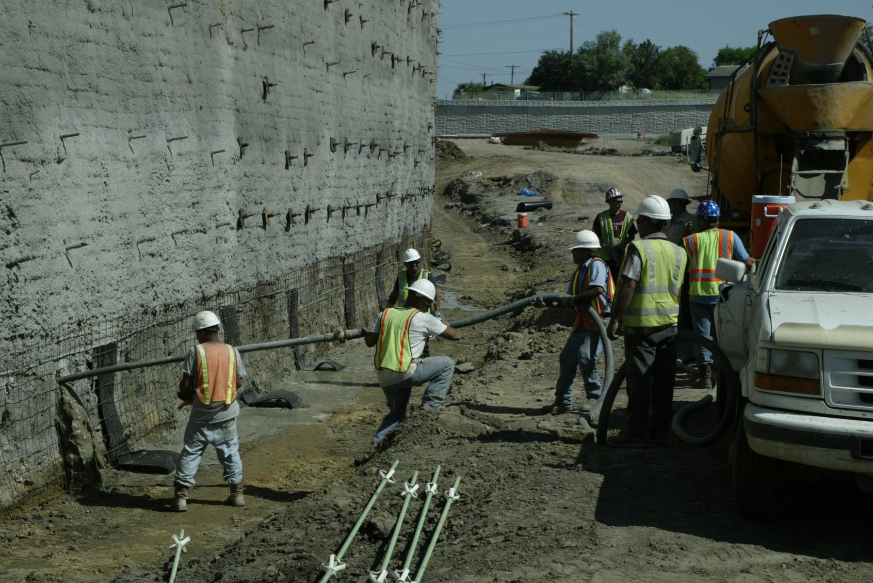 Finished wall and nail head pattern