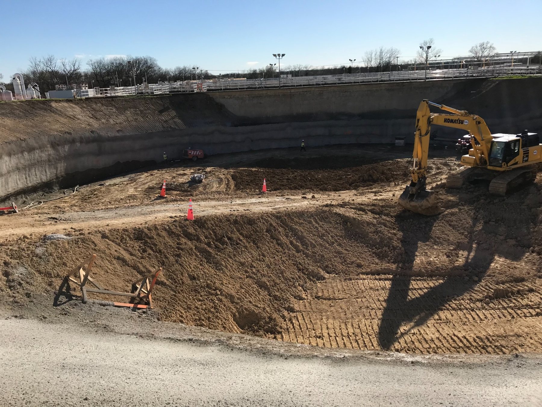 Wastewater treatment plant excavation support